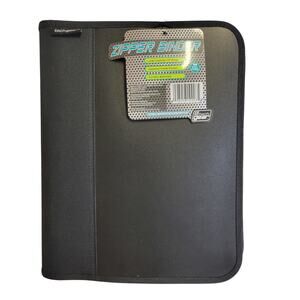 Tech Gear Zipper Binder 1.5" Ring Inside Pocket Black NEW School Supplies